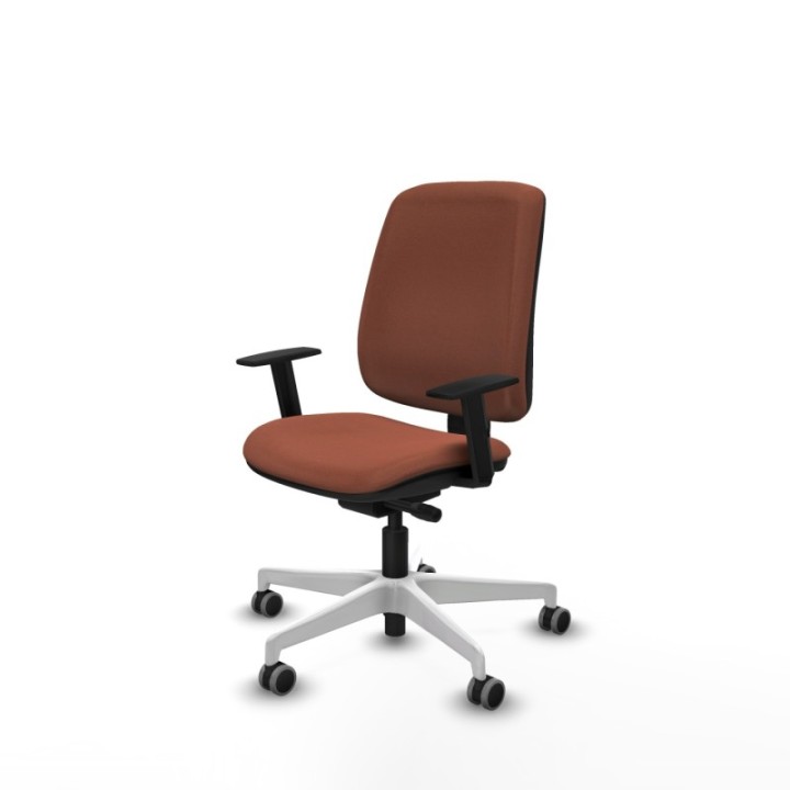 Alares tapizada traslack bali marrón brazos 1D base blanca ruedas 65mm engomadas