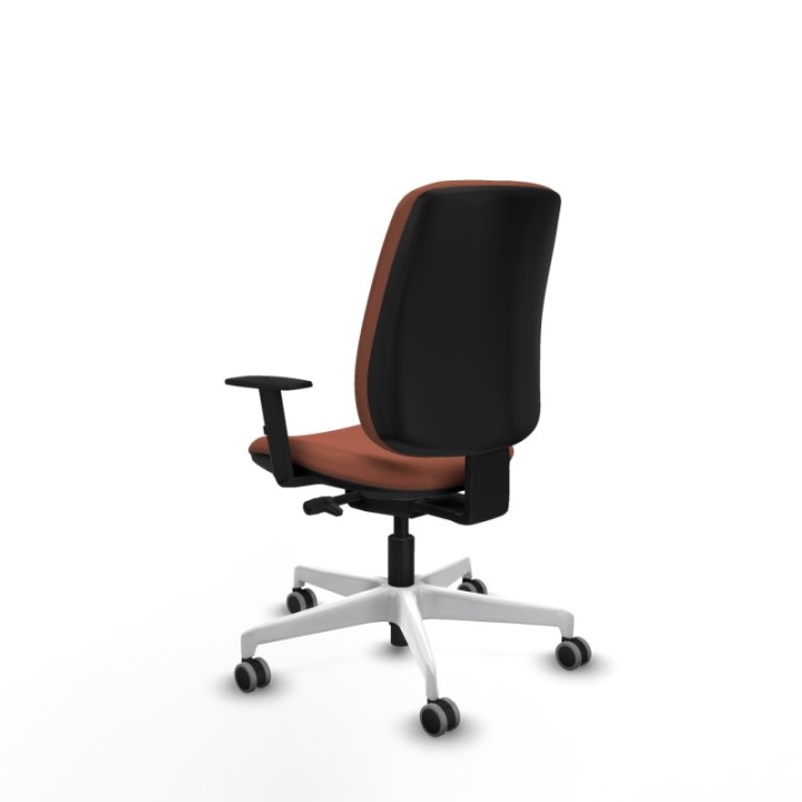 Alares tapizada traslack bali marrón brazos 1D base blanca ruedas 65mm engomadas