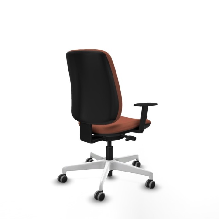 Alares tapizada traslack bali marrón brazos 1D base blanca ruedas 65mm engomadas