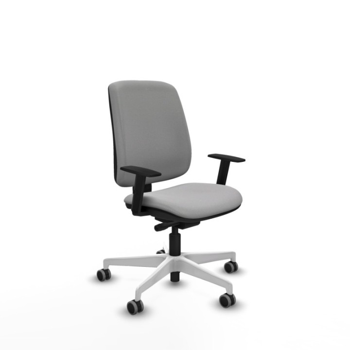 Alares tapizada traslack bali gris claro brazos 1D base blanca ruedas 65mm engomadas