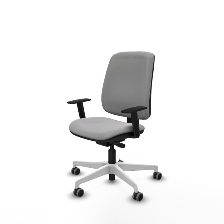 Alares tapizada traslack bali gris claro brazos 1D base blanca ruedas 65mm engomadas