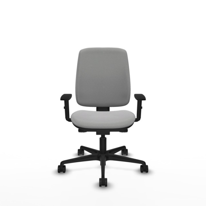 Alares tapizada traslack bali gris claro brazos 1D base nailon ruedas 65 mm nailon