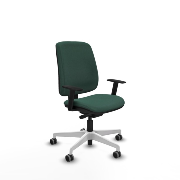 Alares tapizada traslack bali verde botella brazos 1D base blanca ruedas 65mm engomadas