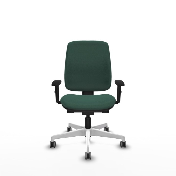 Alares tapizada traslack bali verde botella brazos 1D base blanca ruedas 65mm engomadas