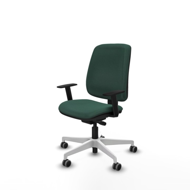 Alares tapizada traslack bali verde botella brazos 1D base blanca ruedas 65mm engomadas