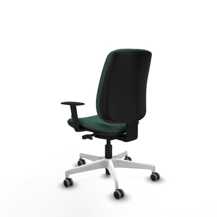 Alares tapizada traslack bali verde botella brazos 1D base blanca ruedas 65mm engomadas