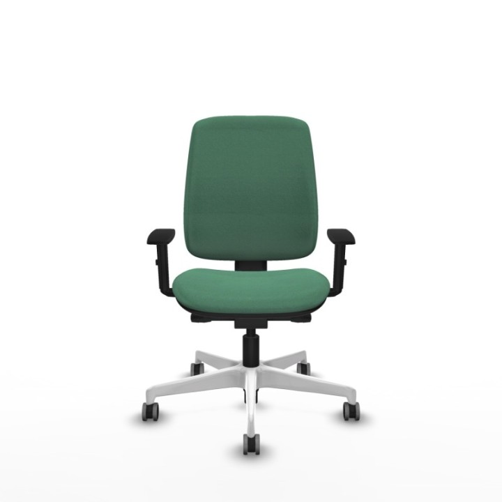 Alares tapizada traslack bali verde esmeralda brazos 1D base blanca ruedas 65mm engomadas