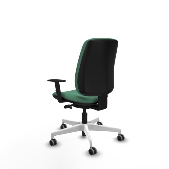 Alares tapizada traslack bali verde esmeralda brazos 1D base blanca ruedas 65mm engomadas