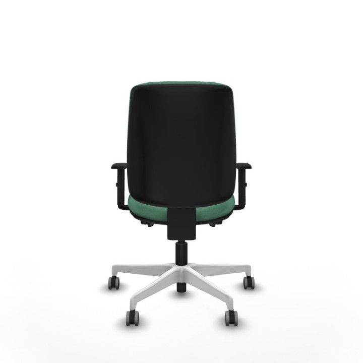 Alares tapizada traslack bali verde esmeralda brazos 1D base blanca ruedas 65mm engomadas