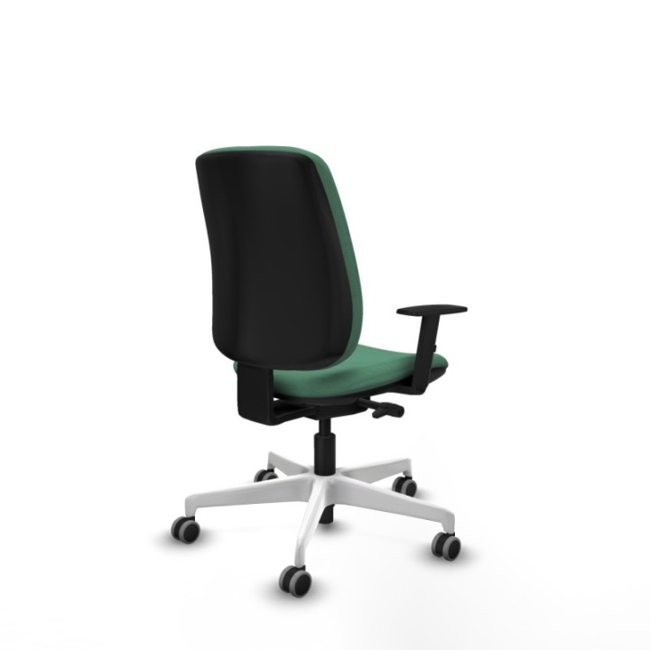 Alares tapizada traslack bali verde esmeralda brazos 1D base blanca ruedas 65mm engomadas