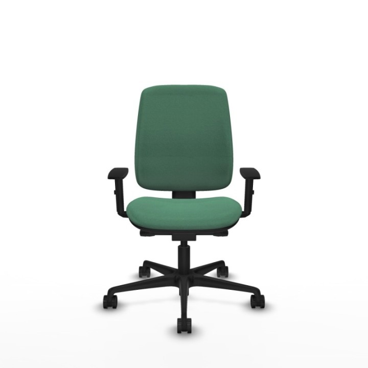 Alares tapizada traslack bali verde esmeralda brazos 1D base nailon ruedas 65 mm nailon