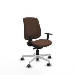 Alares tapizada traslack bali marrón oscuro brazos 1D base blanca ruedas 65mm engomadas