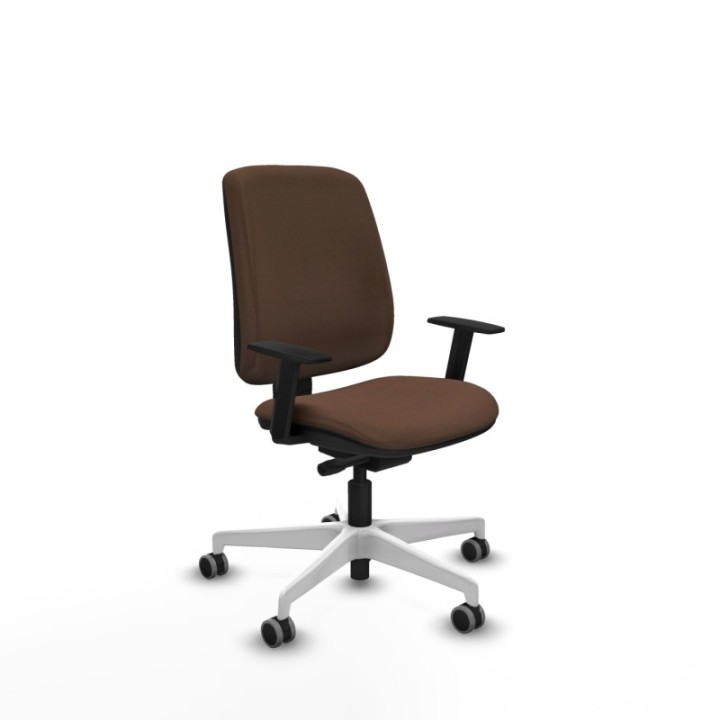 Alares tapizada traslack bali marrón oscuro brazos 1D base blanca ruedas 65mm engomadas