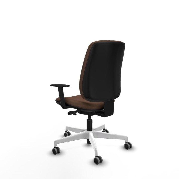 Alares tapizada traslack bali marrón oscuro brazos 1D base blanca ruedas 65mm engomadas