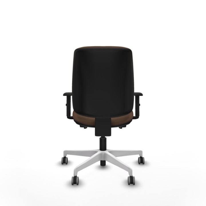 Alares tapizada traslack bali marrón oscuro brazos 1D base blanca ruedas 65mm engomadas