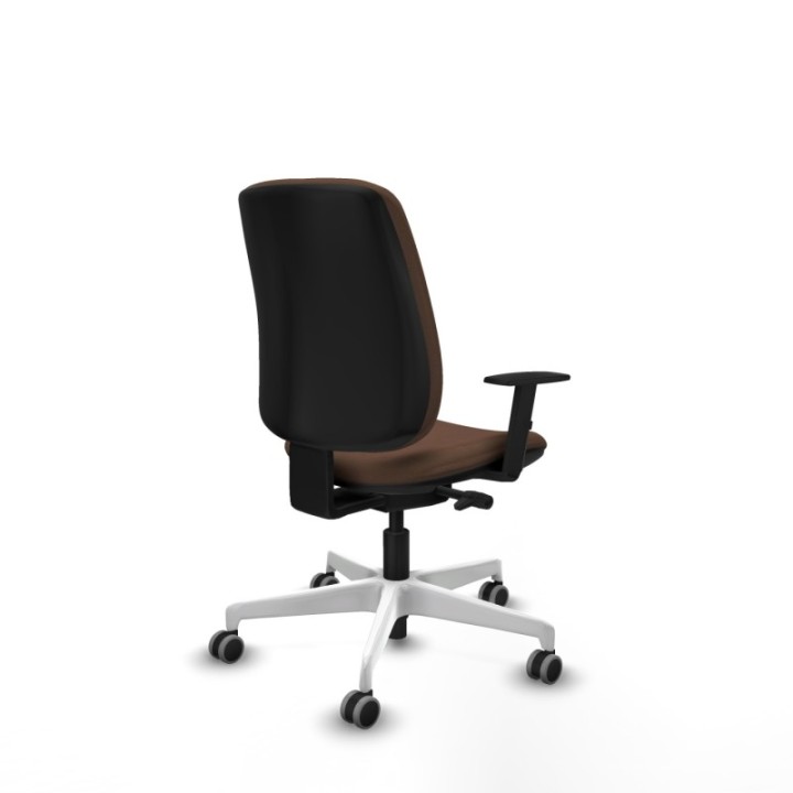 Alares tapizada traslack bali marrón oscuro brazos 1D base blanca ruedas 65mm engomadas