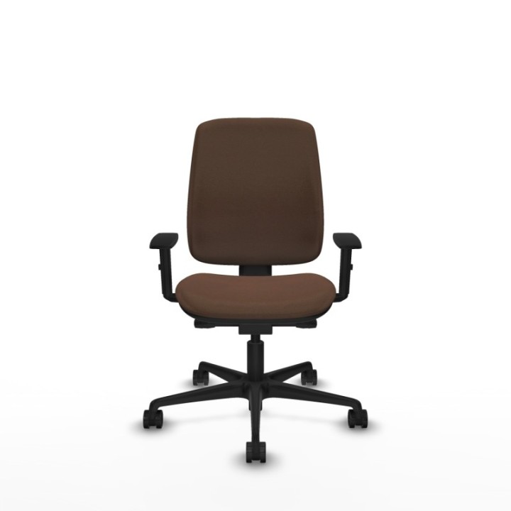 Alares tapizada traslack bali marrón oscuro brazos 1D base nailon ruedas 65 mm nailon