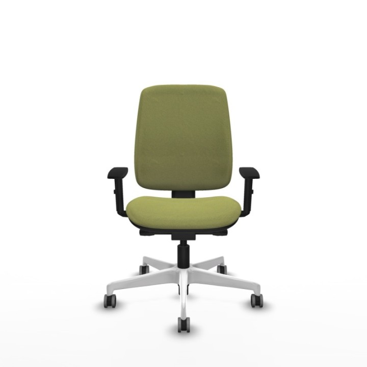 Alares tapizada traslack bali verde oliva brazos 1D base blanca ruedas 65mm engomadas