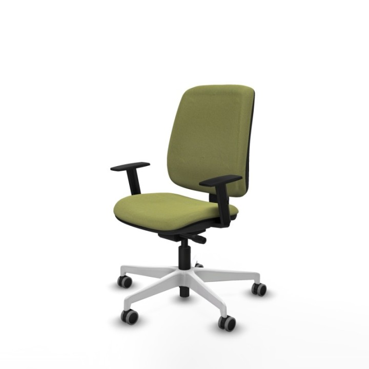 Alares tapizada traslack bali verde oliva brazos 1D base blanca ruedas 65mm engomadas