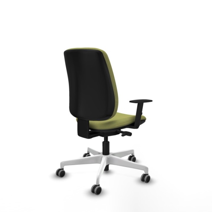 Alares tapizada traslack bali verde oliva brazos 1D base blanca ruedas 65mm engomadas