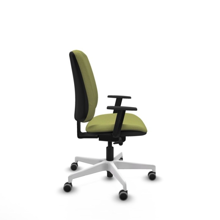 Alares tapizada traslack bali verde oliva brazos 1D base blanca ruedas 65mm engomadas