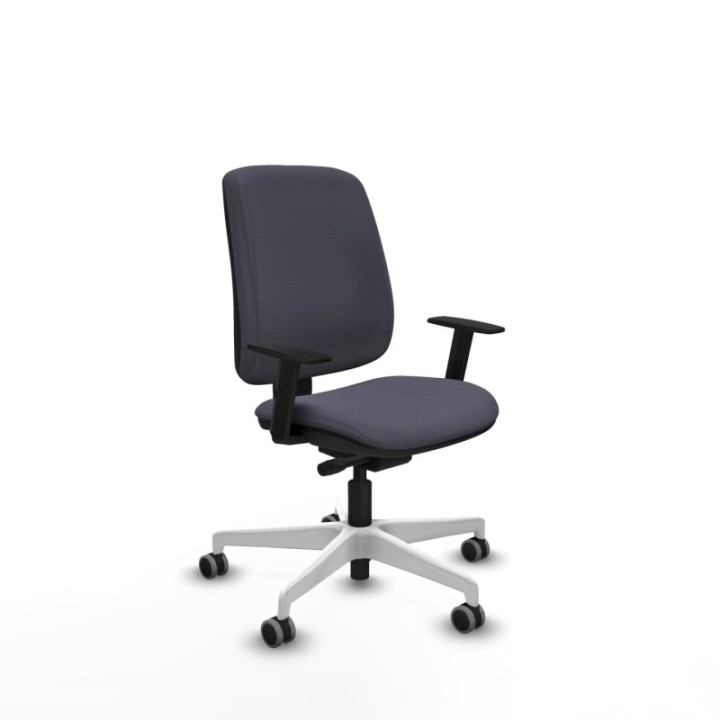 Alares tapizada traslack bali gris oscuro brazos 1D base blanca ruedas 65mm engomadas