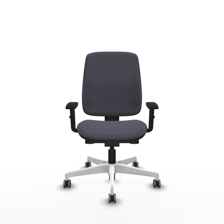 Alares tapizada traslack bali gris oscuro brazos 1D base blanca ruedas 65mm engomadas