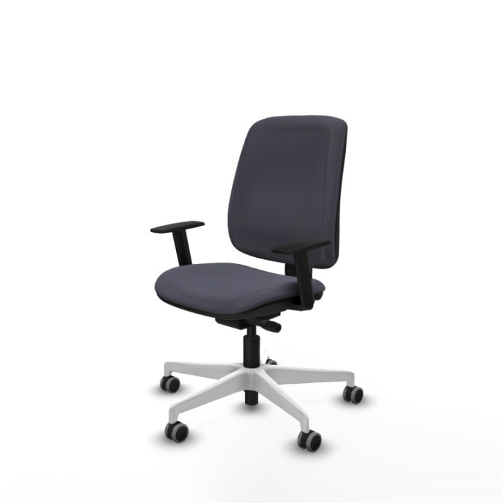 Alares tapizada traslack bali gris oscuro brazos 1D base blanca ruedas 65mm engomadas