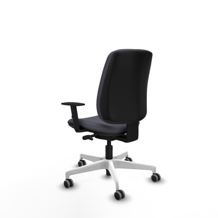 Alares tapizada traslack bali gris oscuro brazos 1D base blanca ruedas 65mm engomadas