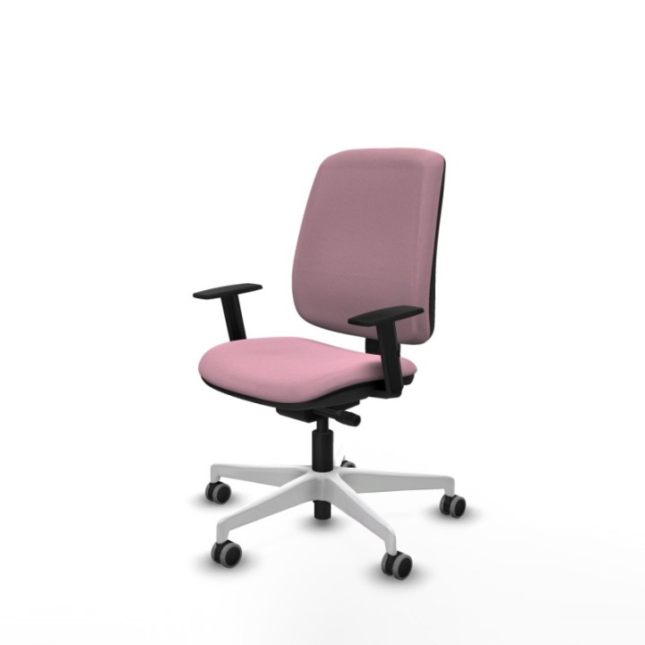 Alares tapizada traslack bali rosa brazos 1D base blanca ruedas 65mm engomadas