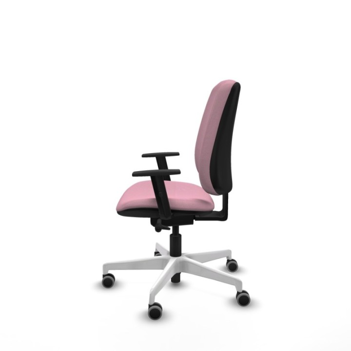 Alares tapizada traslack bali rosa brazos 1D base blanca ruedas 65mm engomadas