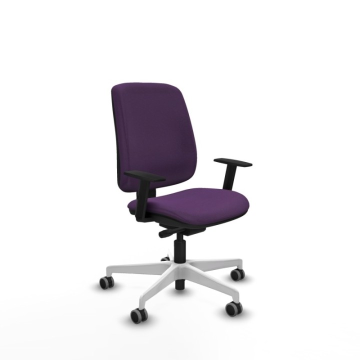 Alares tapizada traslack bali morado brazos 1D base blanca ruedas 65mm engomadas