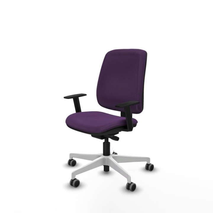 Alares tapizada traslack bali morado brazos 1D base blanca ruedas 65mm engomadas