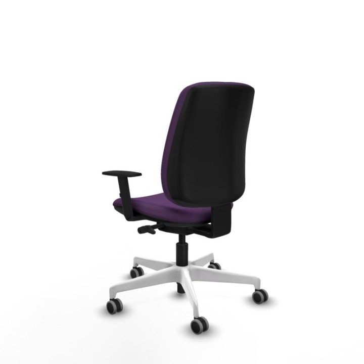 Alares tapizada traslack bali morado brazos 1D base blanca ruedas 65mm engomadas