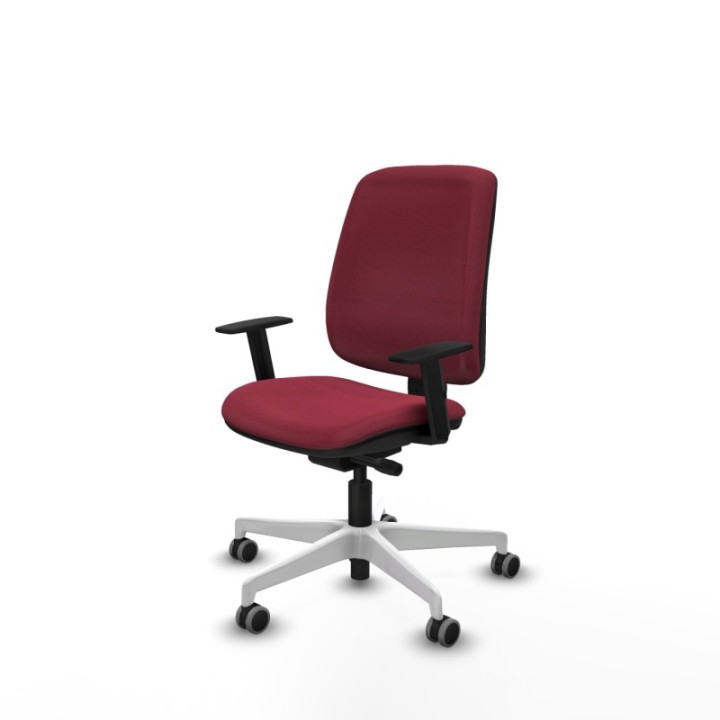 Alares tapizada traslack bali granate brazos 1D base blanca ruedas 65mm engomadas