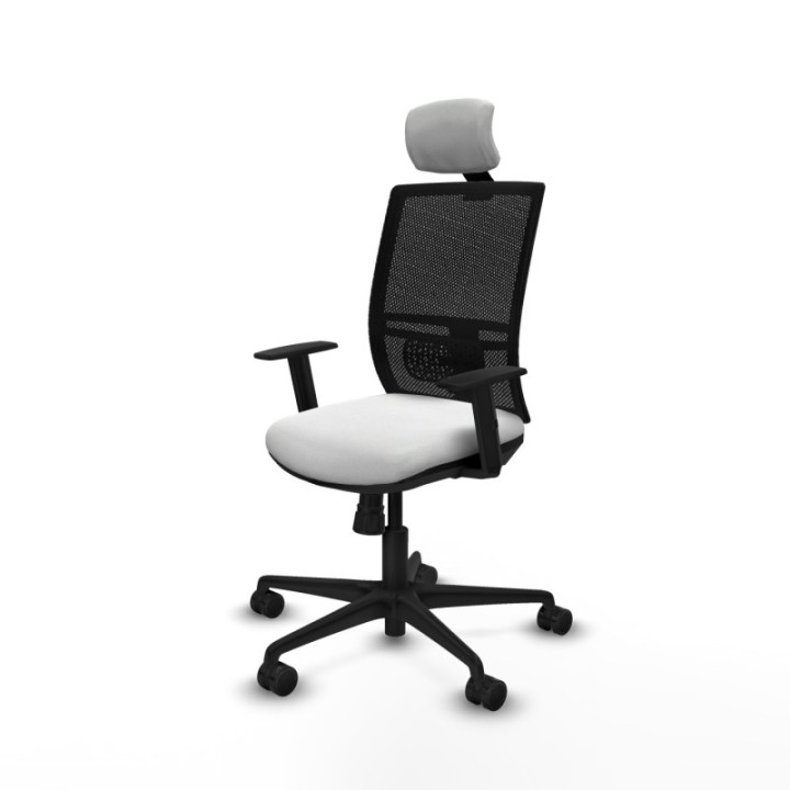 Yunquera sincro malla negra bali blanco brazos 1D base nailon cabecero 1D ruedas 65mm nailon