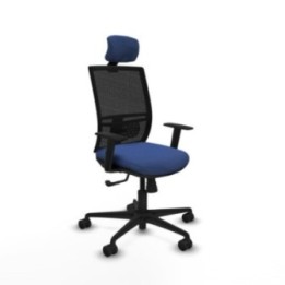 Yunquera sincro malla negra bali azul marino brazos 1D base nailon cabecero 1D ruedas 65mm nailon