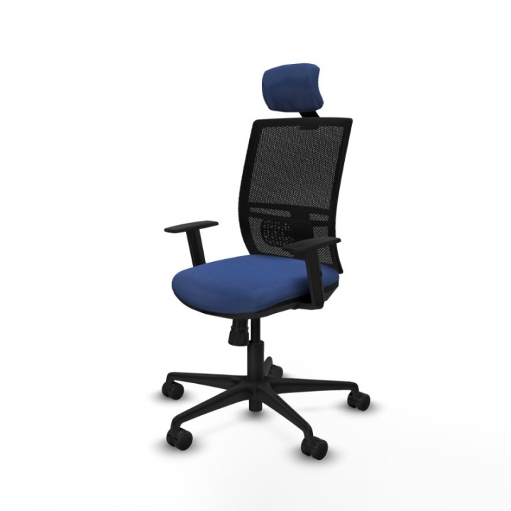 Yunquera sincro malla negra bali azul marino brazos 1D base nailon cabecero 1D ruedas 65mm nailon