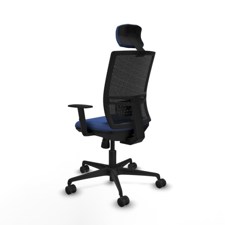 Yunquera sincro malla negra bali azul marino brazos 1D base nailon cabecero 1D ruedas 65mm nailon