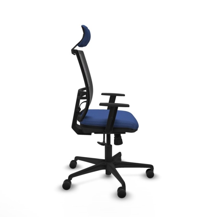 Yunquera sincro malla negra bali azul marino brazos 1D base nailon cabecero 1D ruedas 65mm nailon