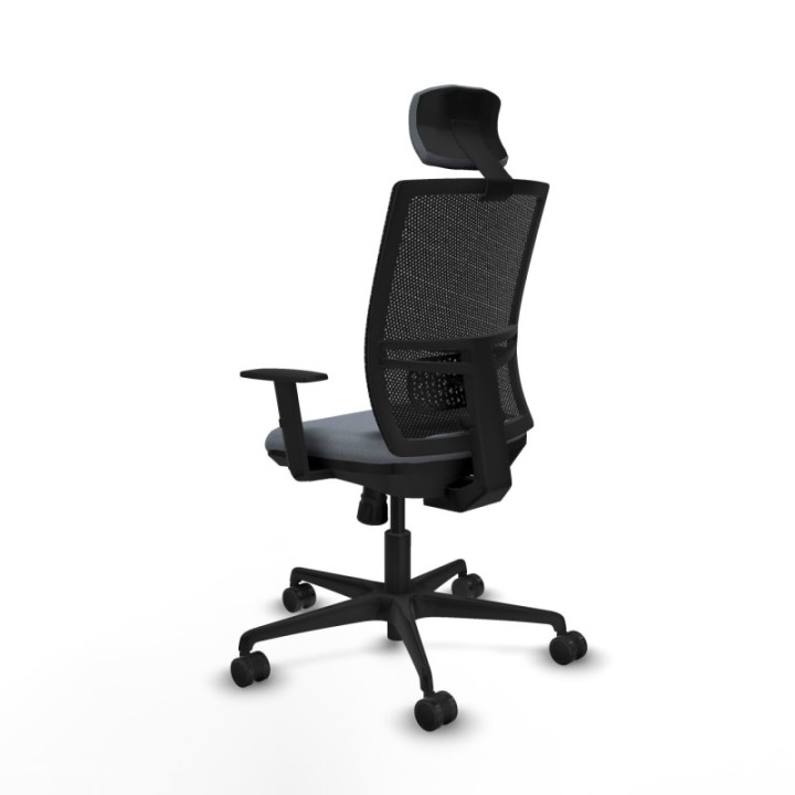 Yunquera sincro malla negra bali gris brazos 1D base nailon cabecero 1D ruedas 65mm nailon