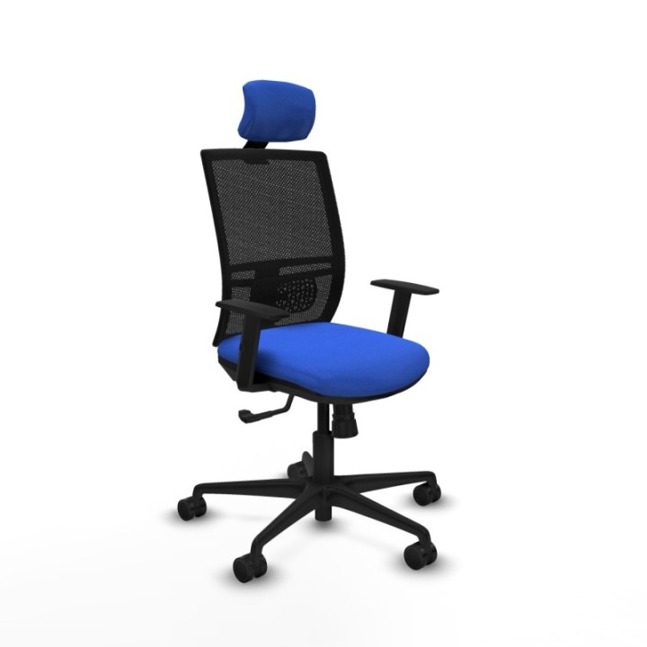 Yunquera sincro malla negra bali azul brazos 1D base nailon cabecero 1D ruedas 65mm nailon