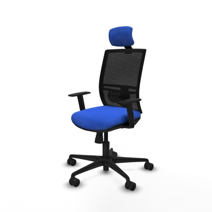 Yunquera sincro malla negra bali azul brazos 1D base nailon cabecero 1D ruedas 65mm nailon