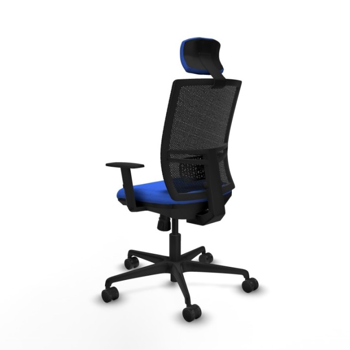 Yunquera sincro malla negra bali azul brazos 1D base nailon cabecero 1D ruedas 65mm nailon