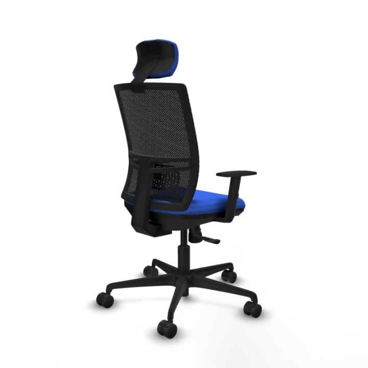 Yunquera sincro malla negra bali azul brazos 1D base nailon cabecero 1D ruedas 65mm nailon