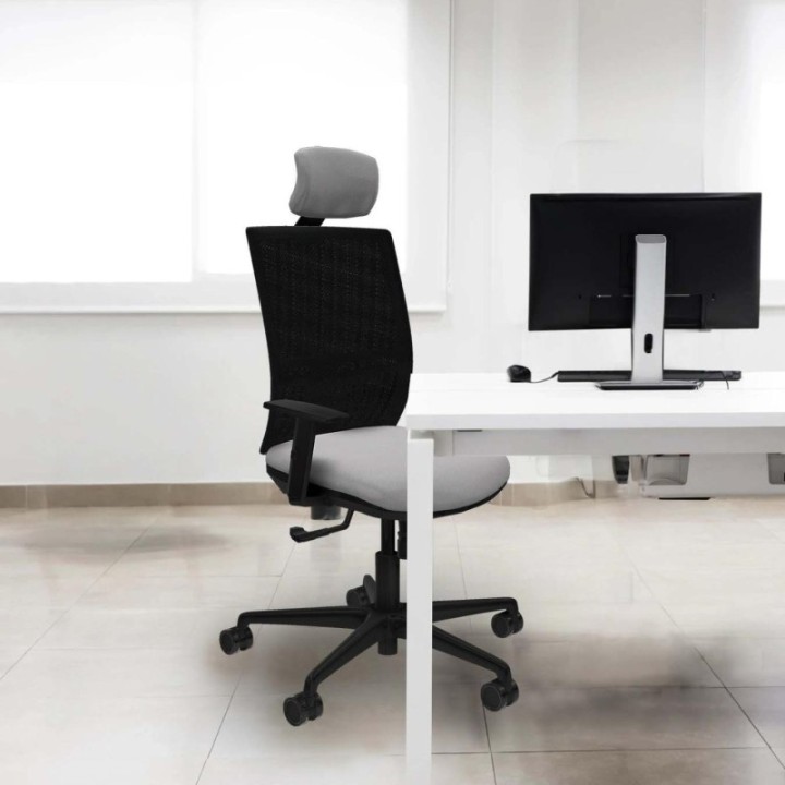 Yunquera sincro malla negra bali azul brazos 1D base nailon cabecero 1D ruedas 65mm nailon