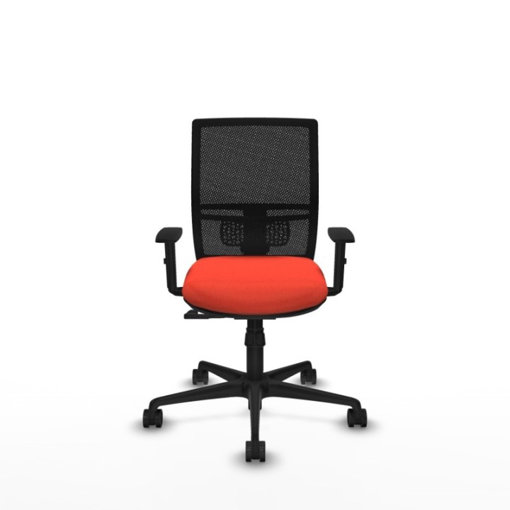 Yunquera sincro malla negra bali naranja oscuro brazos 1D base nailon ruedas 65mm nailon