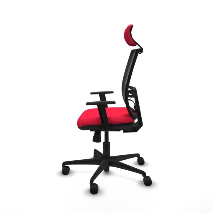 Yunquera sincro malla negra bali rojo brazos 1D base nailon cabecero 1D ruedas 65mm nailon