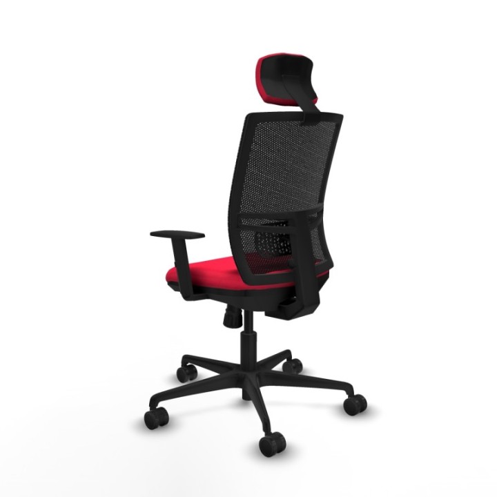 Yunquera sincro malla negra bali rojo brazos 1D base nailon cabecero 1D ruedas 65mm nailon