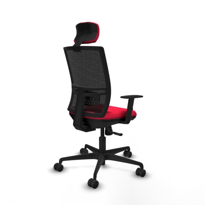 Yunquera sincro malla negra bali rojo brazos 1D base nailon cabecero 1D ruedas 65mm nailon